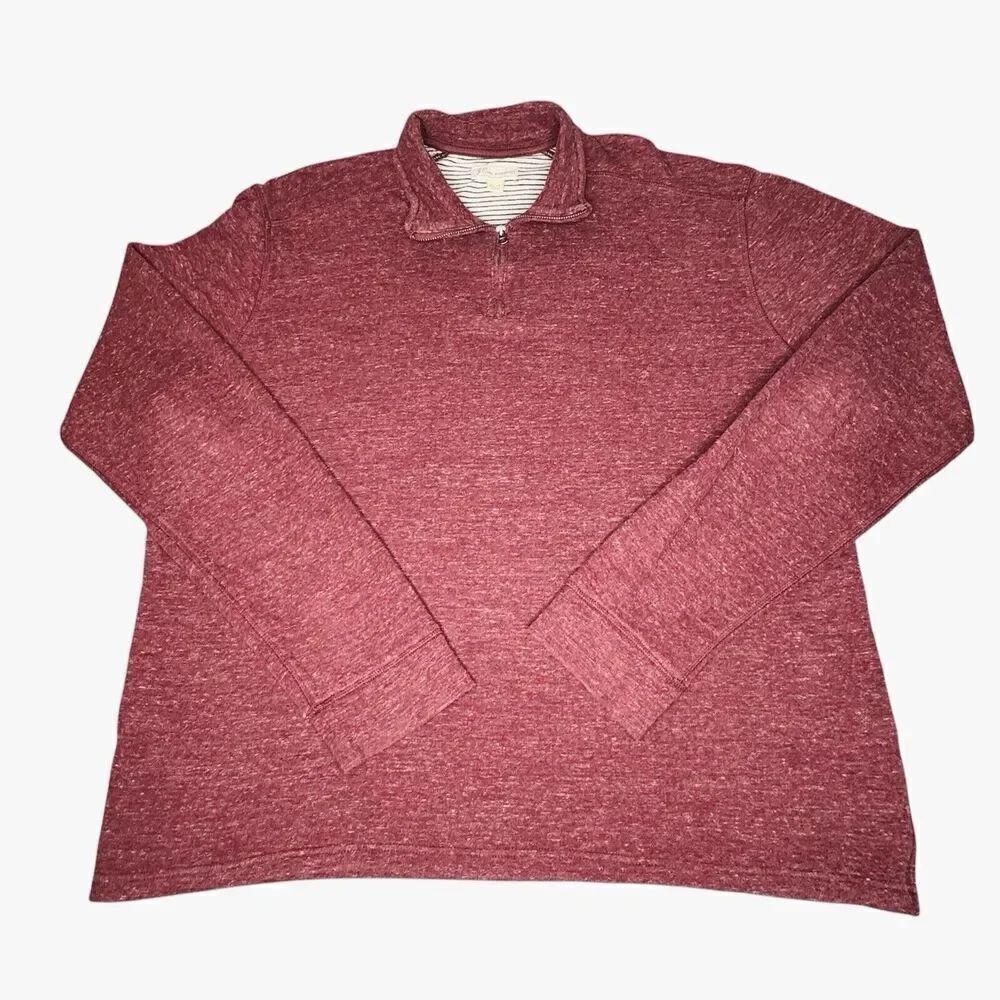 J Crew Sweater Men's Sz XL Red Long Sleeve Henley Top Knit Goods Preppy Cotton
